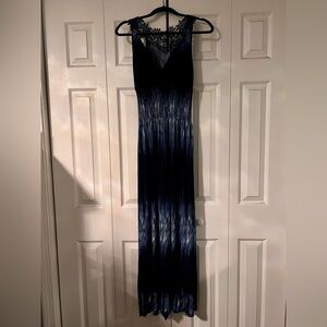 Navy Ombre Lace Maxi Dress
